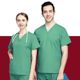2Pcs Men Women Scrub Suit Hospital Doctor Nurse Medical Working Uniform Workwear Menswear Clothes - 4A's Global