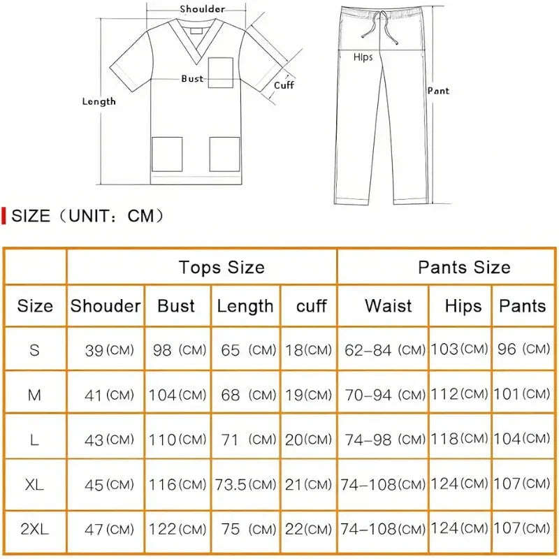 2Pcs Medical Scrub Suit – Men & Women Hospital Workwear - 4A's Global