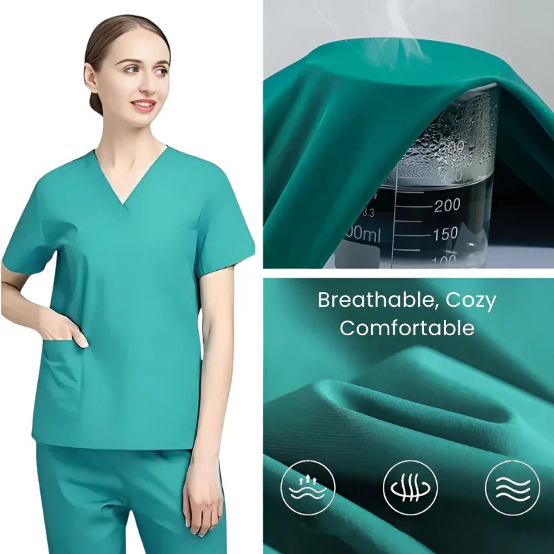 2Pcs Men Women Scrub Suit Hospital Doctor Nurse Medical Working Uniform Workwear Menswear Clothes - 4A's Global