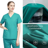 2Pcs Men Women Scrub Suit Hospital Doctor Nurse Medical Working Uniform Workwear Menswear Clothes - 4A's Global