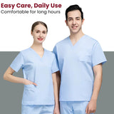 2Pcs Men Women Scrub Suit Hospital Doctor Nurse Medical Working Uniform Workwear Menswear Clothes - 4A's Global