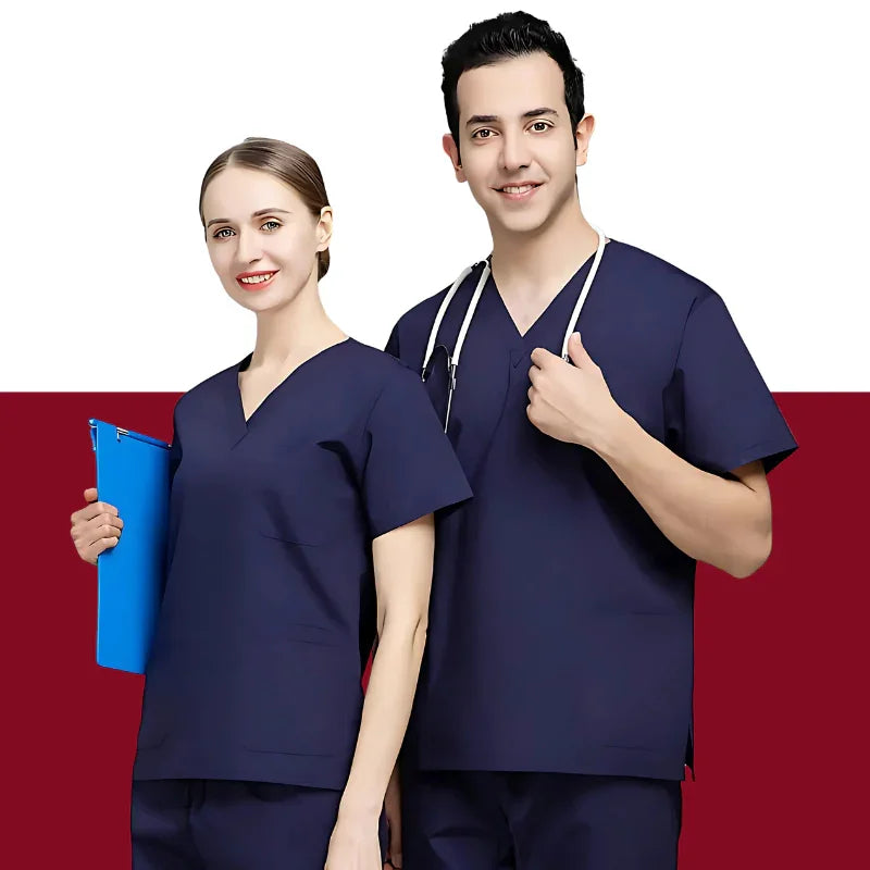 2Pcs Men Women Scrub Suit Hospital Doctor Nurse Medical Working Uniform Workwear Menswear Clothes - 4A's Global