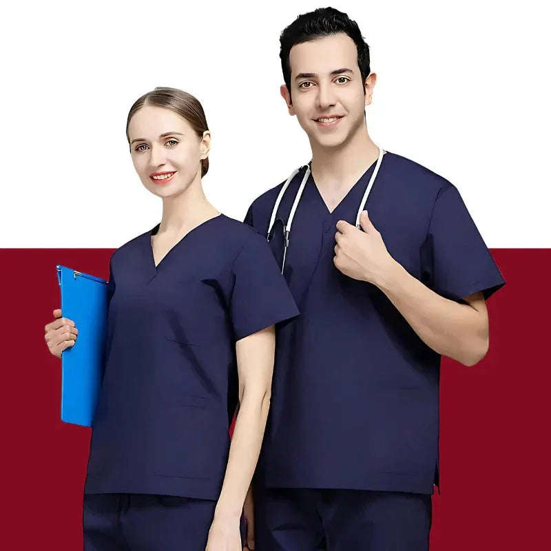 2Pcs Medical Scrub Suit – Men & Women Hospital Workwear - 4A's Global