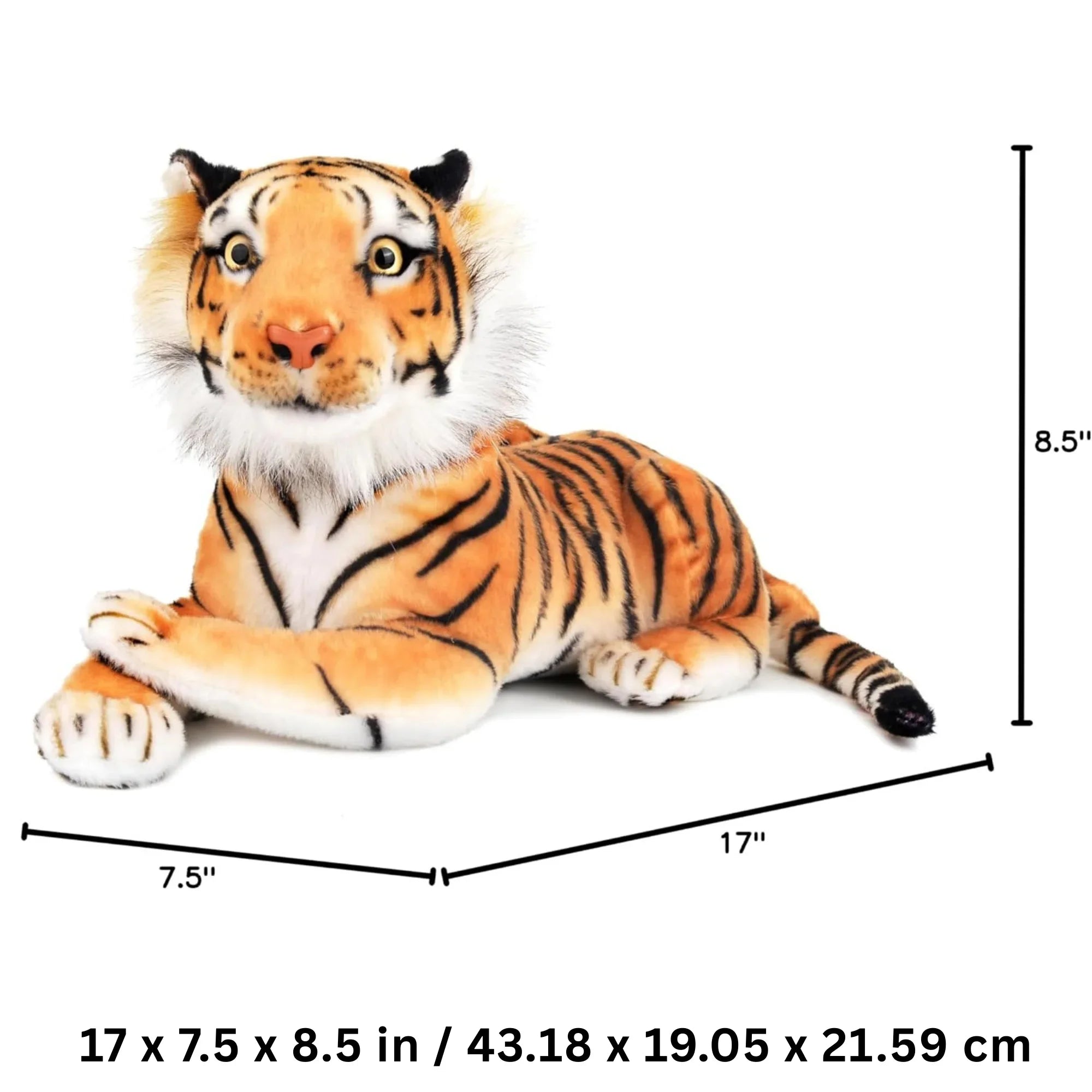 Extra-Large Tiger Plush Stuffed Toy Squeeze Me – 70cm | Soft Stuffed Animal Cushion & Gift (27.5 inches/70 cm) - 4A's Global