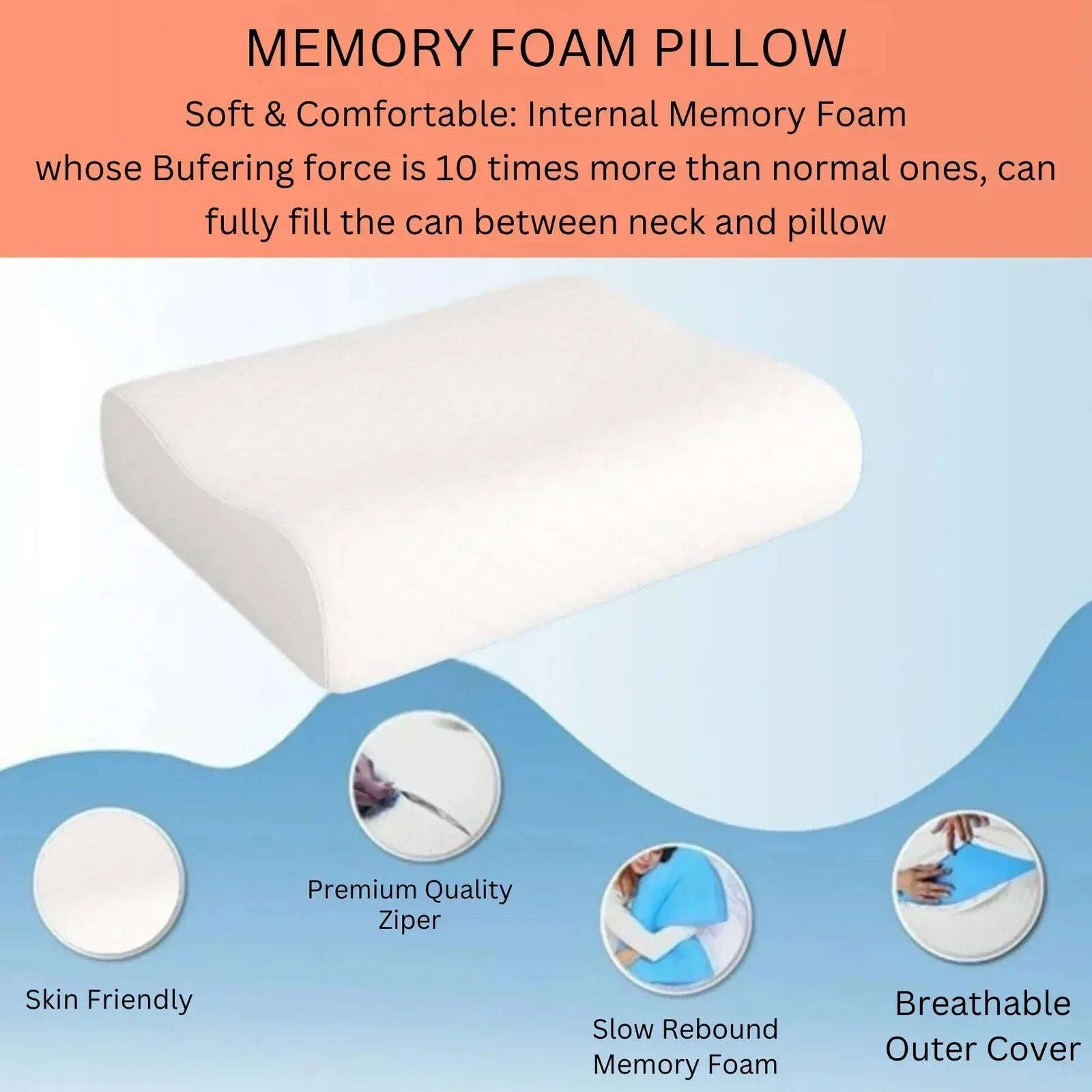 Contour Memory Foam Pillows Bamboo Cool Max Cover - Multi Height Bamboo Cool Max Pillow | Ergonomic Memory Foam Cooling Pillow - 4A's Global