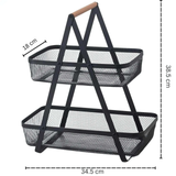 2-Tier Countertop Fruit, Bread & Vegetable Storage Basket – Sleek Black - 4A's Global