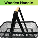 2-Tier Countertop Fruit , Bread & Vegetable Storage Basket – Black Wire Mesh - 4A's Global