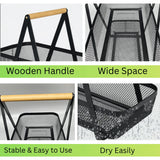 2-Tier Countertop Fruit , Bread & Vegetable Storage Basket – Black Wire Mesh - 4A's Global