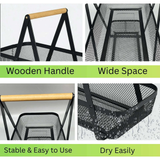 2-Tier Countertop Fruit, Bread & Vegetable Storage Basket – Sleek Black - 4A's Global