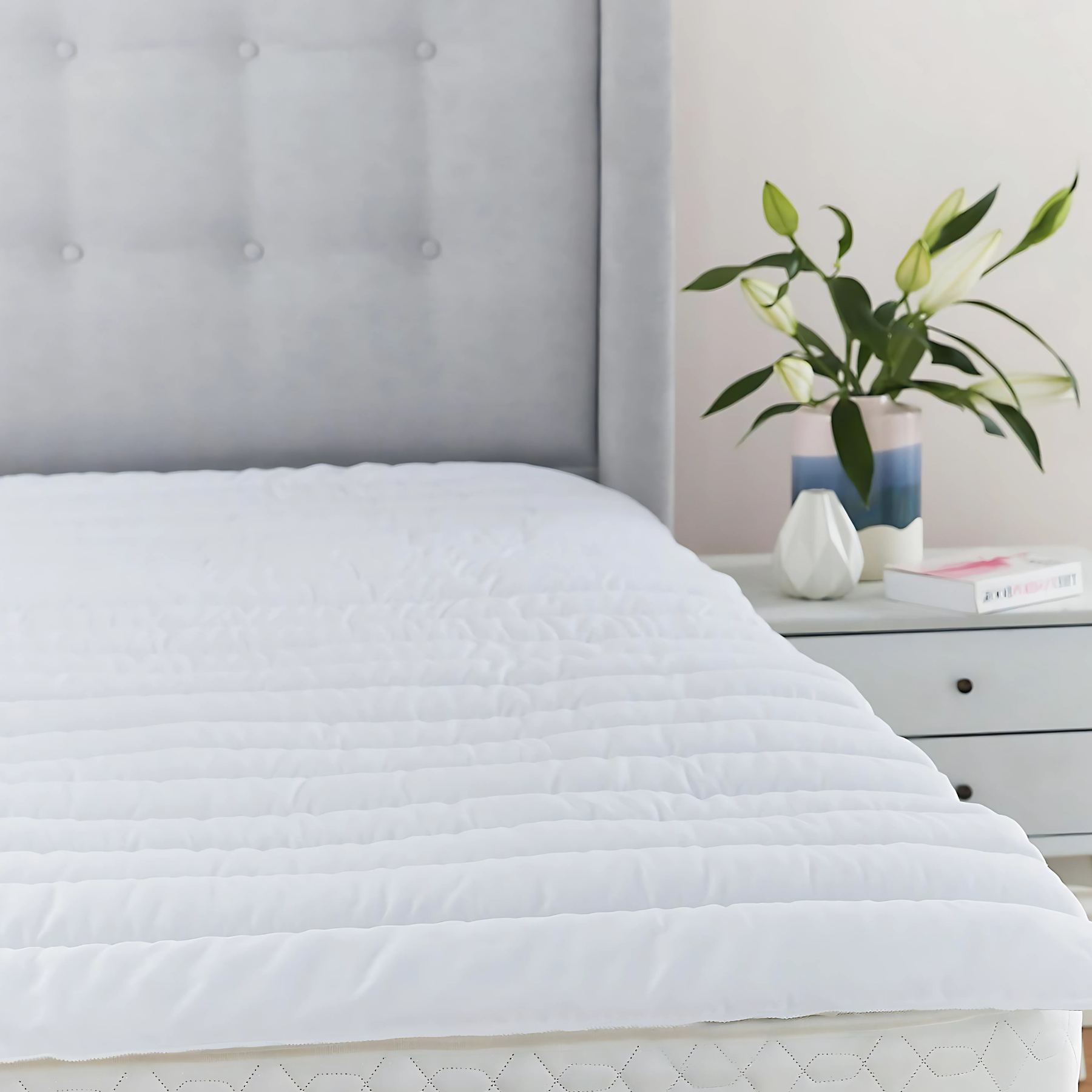 Hypoallergenic Luxury Mattress Topper β 4cm Deep Microfibre Comfort Layer | Breathable, Soft & Secure Fit | UK Sizes (Copy) - 4A's Global