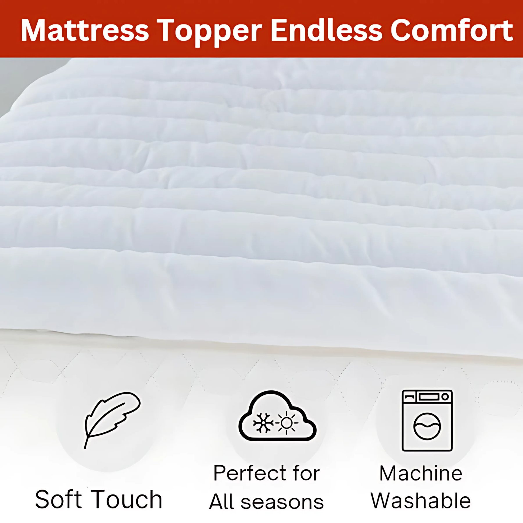 Hypoallergenic Luxury Mattress Topper β 4cm Deep Microfibre Comfort Layer | Breathable, Soft & Secure Fit | UK Sizes (Copy) - 4A's Global