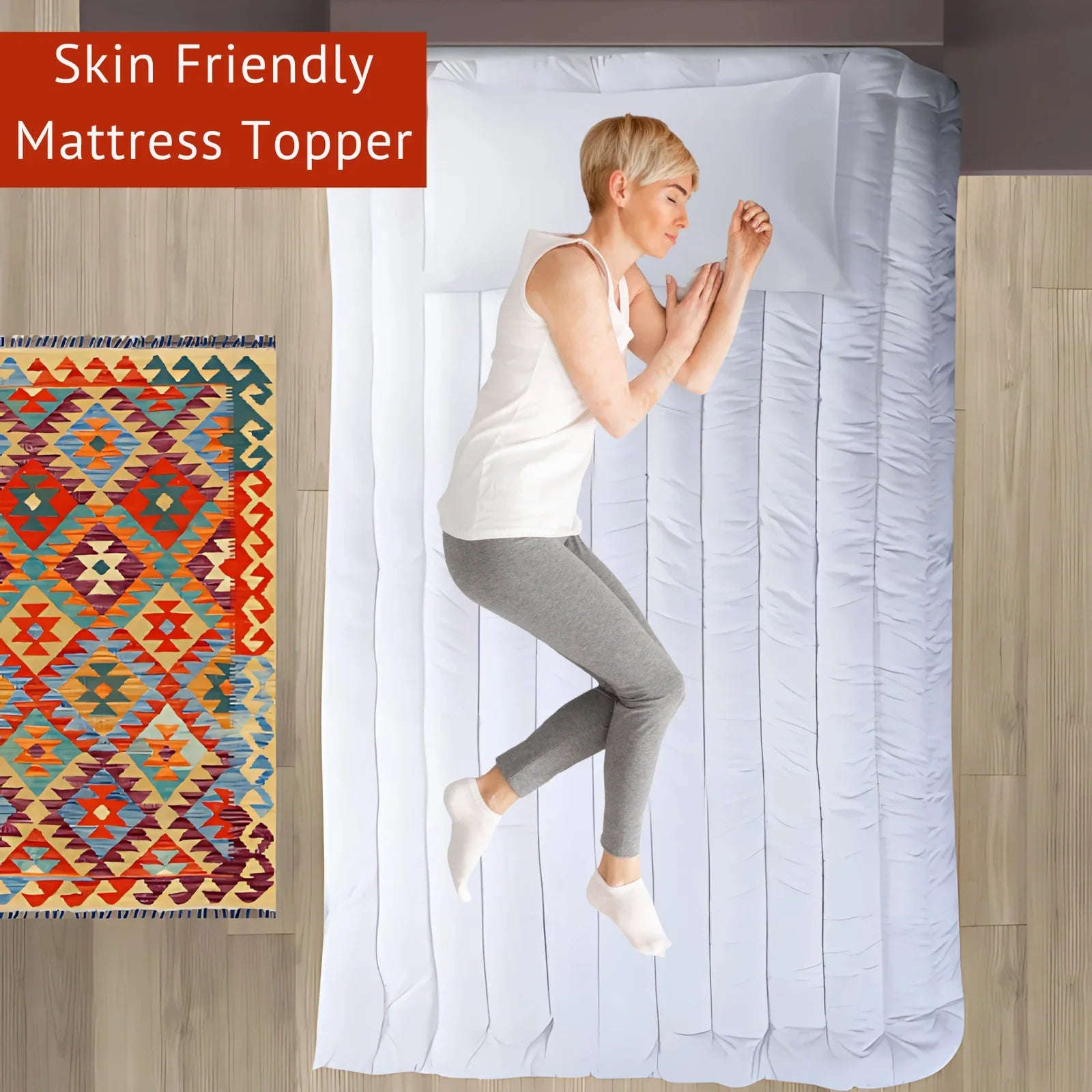 Luxury Mattress Topper – 4cm Deep-Filled Microfibre Comfort Layer | Hypoallergenic & Breathable | Elasticated Straps - 4A's Global