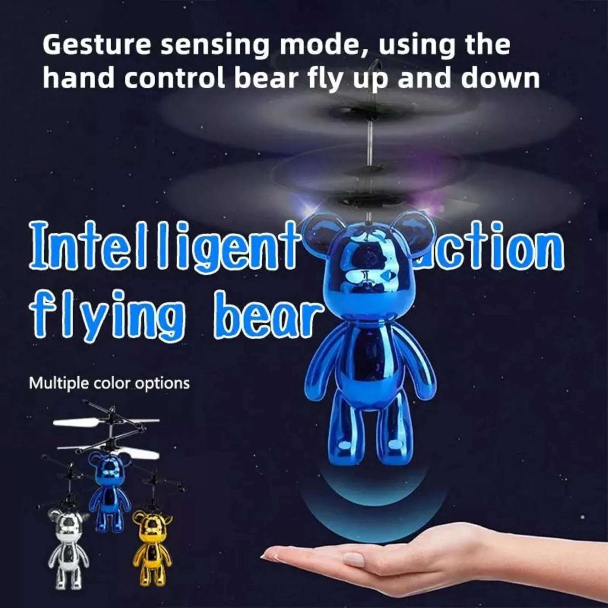 Rotary Flying Bear Helicopter – Hand Sensor Gesture Control USB Rechargeable Toy - 4A's Global
