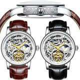 Men’s Automatic Skeleton Executive Watch | Leather Strap Mechanical Timepiece - 4A's Global