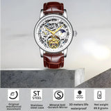 Men’s Automatic Skeleton Executive Watch | Leather Strap Mechanical Timepiece - 4A's Global