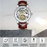 Men’s Automatic Skeleton Executive Wrest Watch | Leather Strap Mechanical Timepiece - 4A's Global
