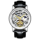 Men’s Automatic Skeleton Executive Watch | Leather Strap Mechanical Timepiece - 4A's Global