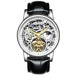 Men’s Automatic Skeleton Executive Wrest Watch | Leather Strap Mechanical Timepiece - 4A's Global