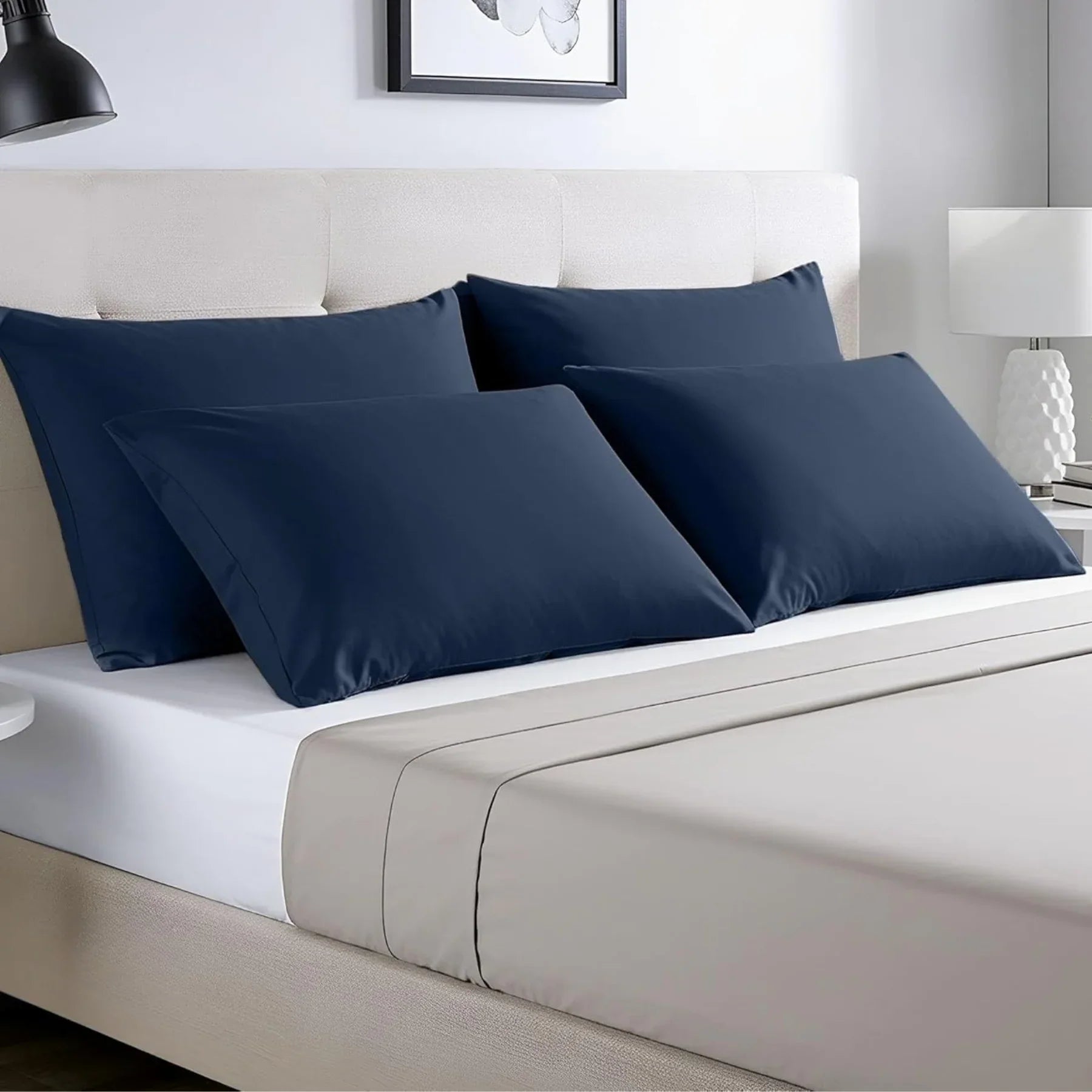 2x Luxury Percale Polycotton Pillowcase Pair – Soft, Durable & Hotel-Quality Bedding for UK Beds - 4A's Global