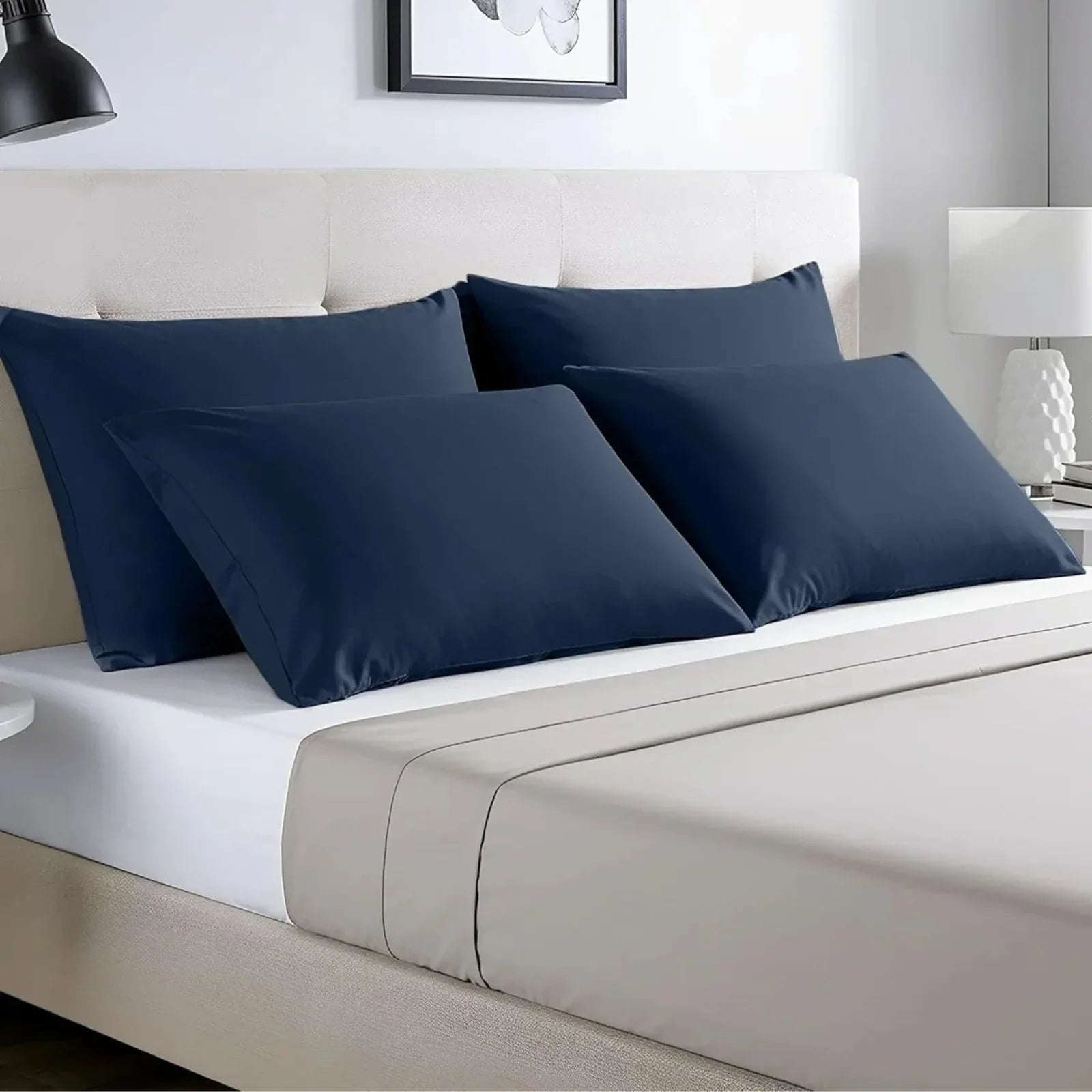 2x Luxury Percale Polycotton Pillowcases – Soft & Durable - 4A's Global