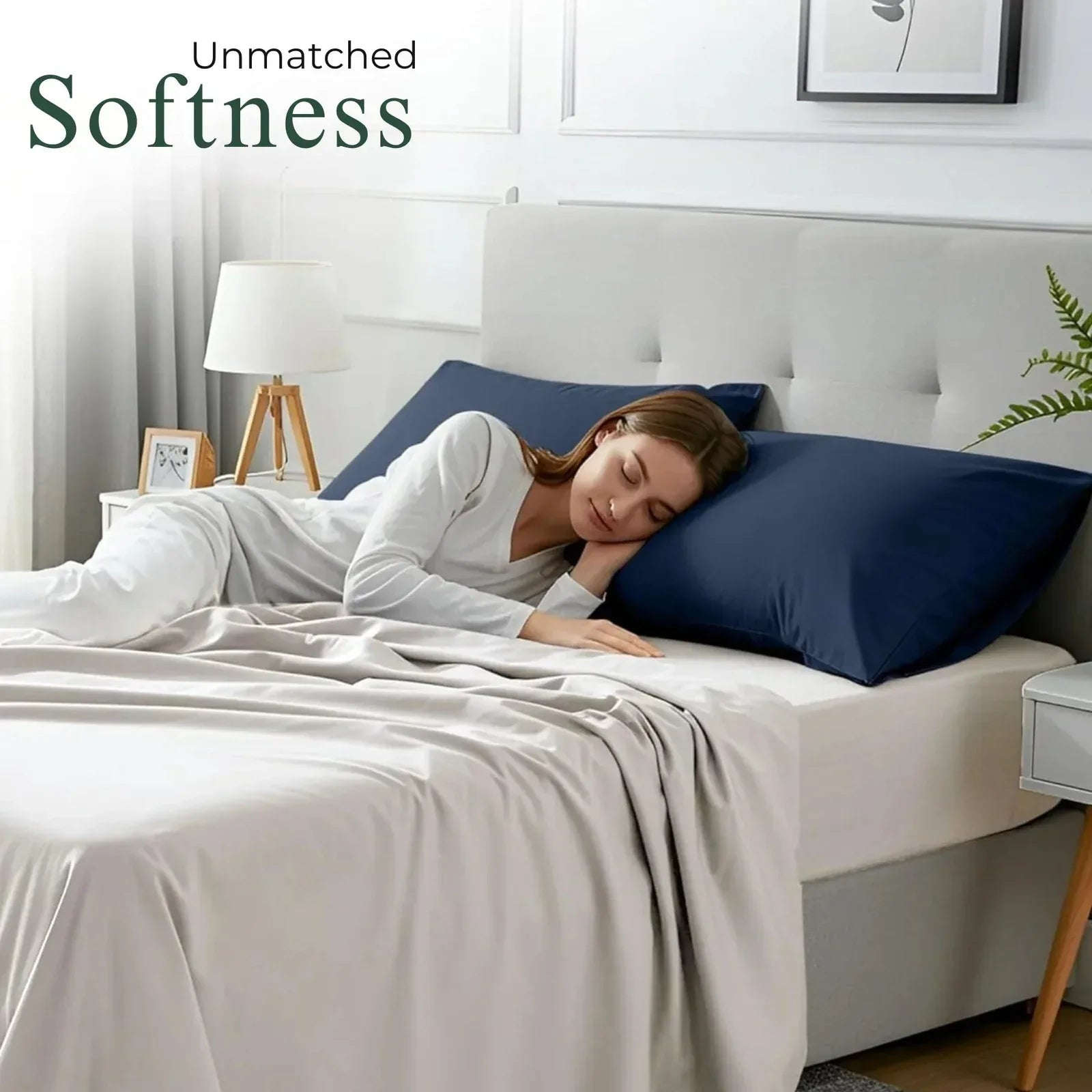 2x Luxury Percale Polycotton Pillowcases – Soft & Durable - 4A's Global