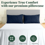 2x Luxury Percale Polycotton Pillowcases – Soft & Durable - 4A's Global