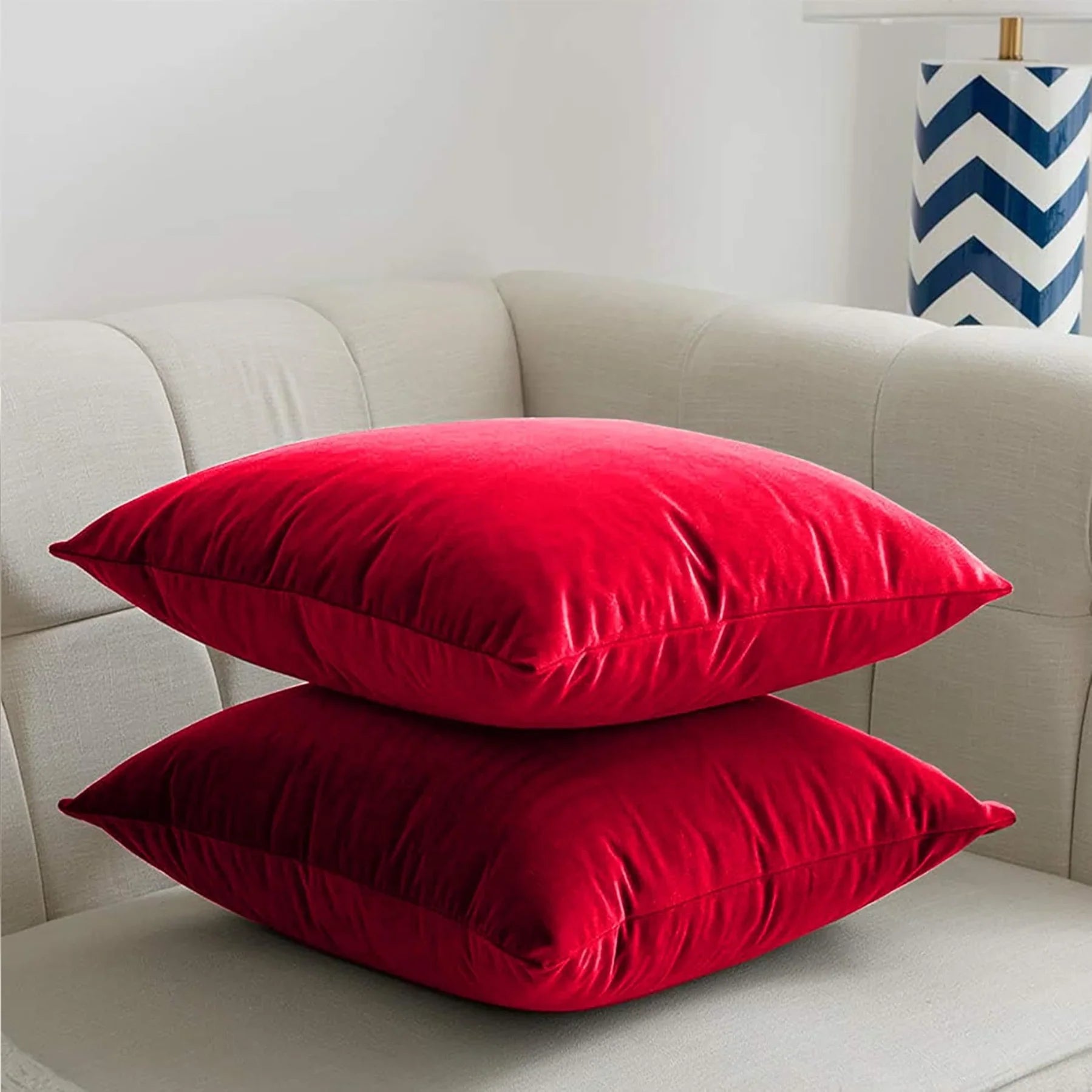 Luxury Panache Havana Square Filled Cushion with Diamante Button 17 inch (RED) Viral Teddy Hugs Diamante Cushion – Plush Comfort with a Glam Finish - 43 cm x 43 cm / 17 inch x 17 inch - 4A's Global