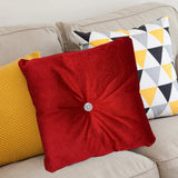 Luxury Panache Havana Square Filled Cushion with Diamante Button 17 inch (RED) Viral Teddy Hugs Diamante Cushion – Plush Comfort with a Glam Finish - 43 cm x 43 cm / 17 inch x 17 inch - 4A's Global