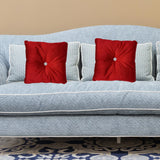 Luxury Panache Havana Square Filled Cushion with Diamante Button 17 inch (RED) Viral Teddy Hugs Diamante Cushion – Plush Comfort with a Glam Finish - 43 cm x 43 cm / 17 inch x 17 inch - 4A's Global