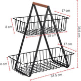 2-Tier Countertop Fruit & Vegetable Basket – Multi-Purpose Kitchen, Office & Makeup Organiser - 4A's Global