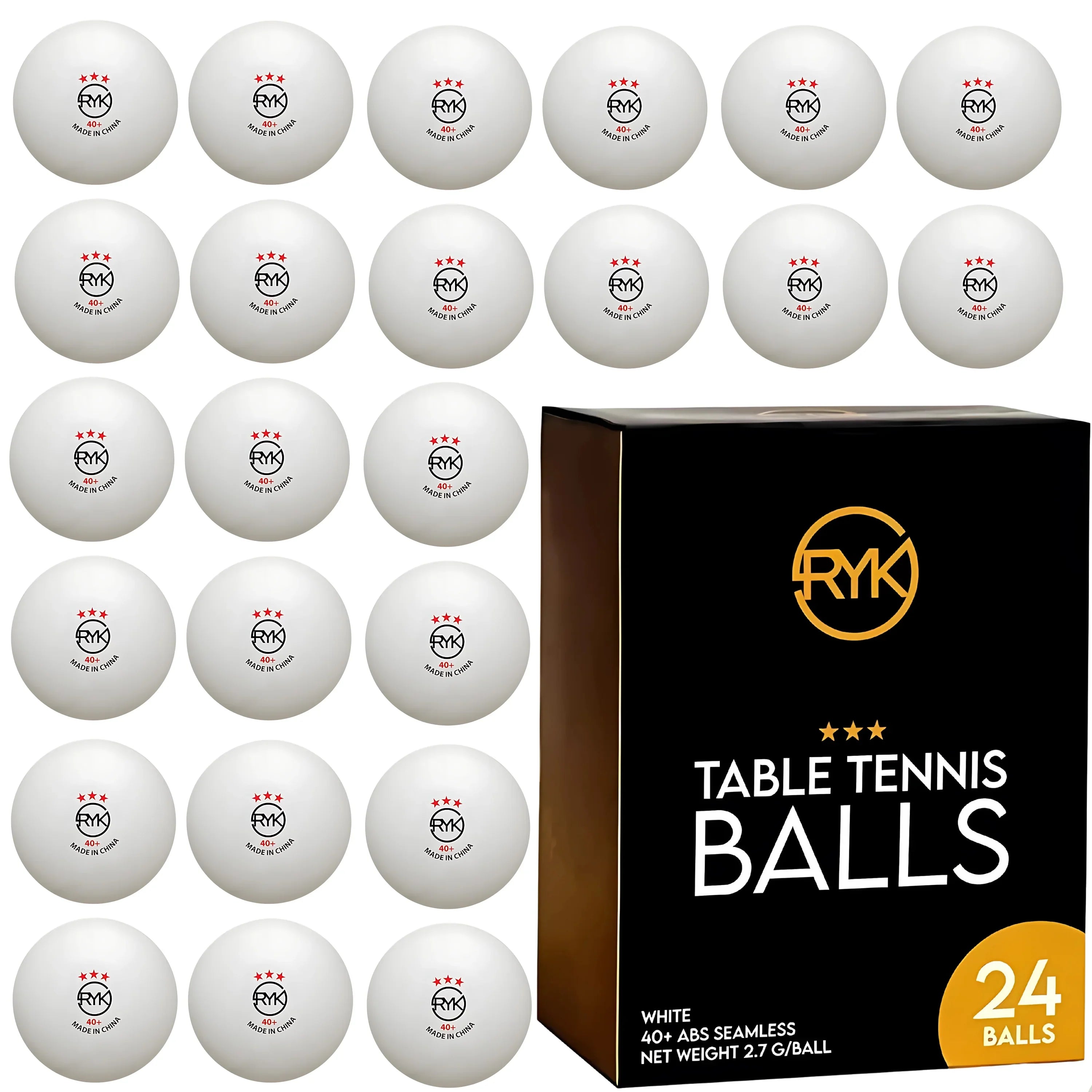 3-Star Ping Pong Balls – 40mm White Table Tennis Balls for Training, Matches, Beer Pong & Party Games - 4A's Global