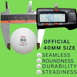 3-Star Ping Pong Balls – 40mm White Table Tennis Balls for Training, Matches, Beer Pong & Party Games - 4A's Global
