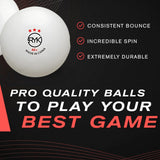 3-Star Ping Pong Balls – 40mm White Table Tennis Balls for Training, Matches, Beer Pong & Party Games - 4A's Global