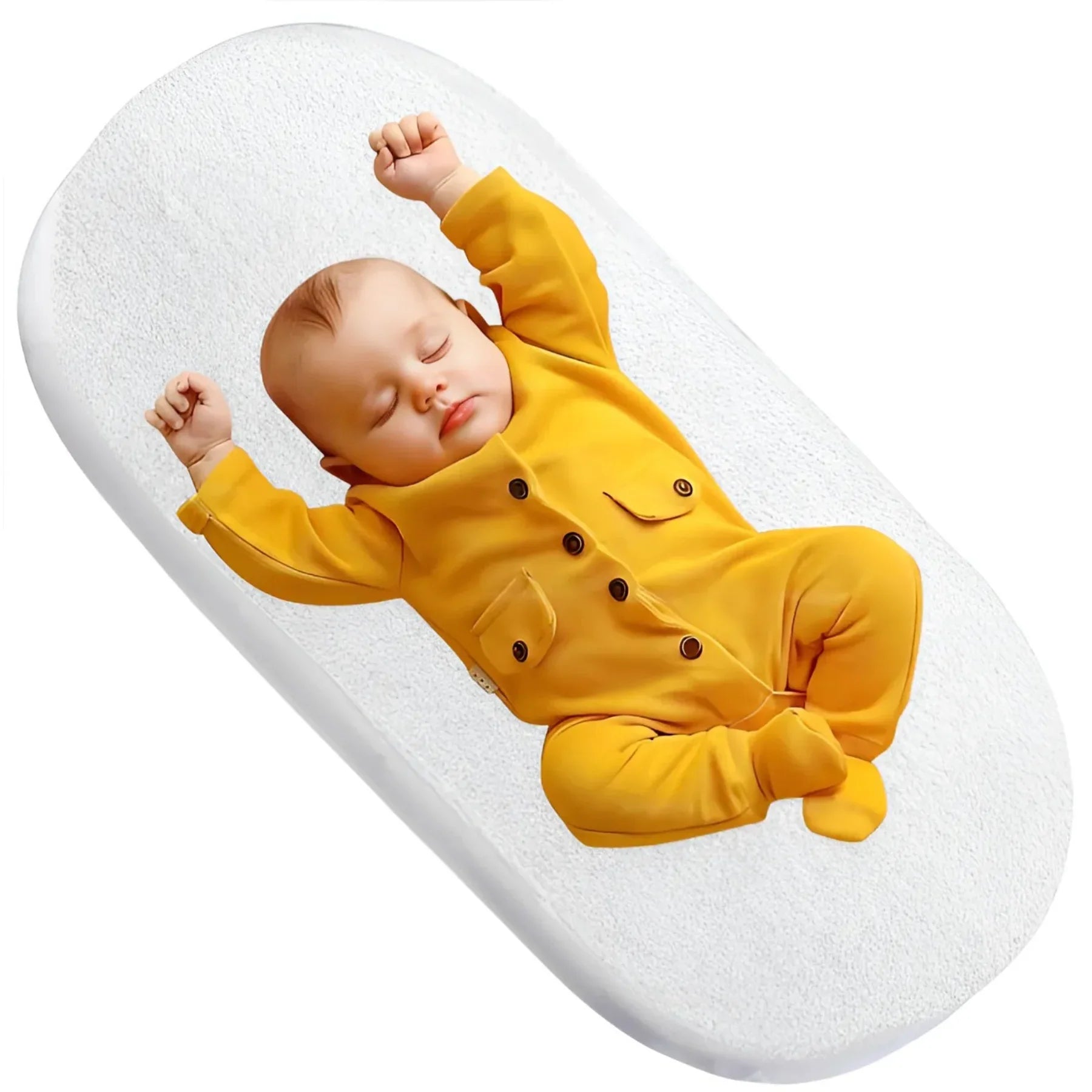 Moses Basket, Cradle, Bassinet & Crib Mattress Protector – Terry Towel, Waterproof, Breathable & Noise-Free Elasticated , Breathable Soft Cozy (75x37+15cm) - 4A's Global