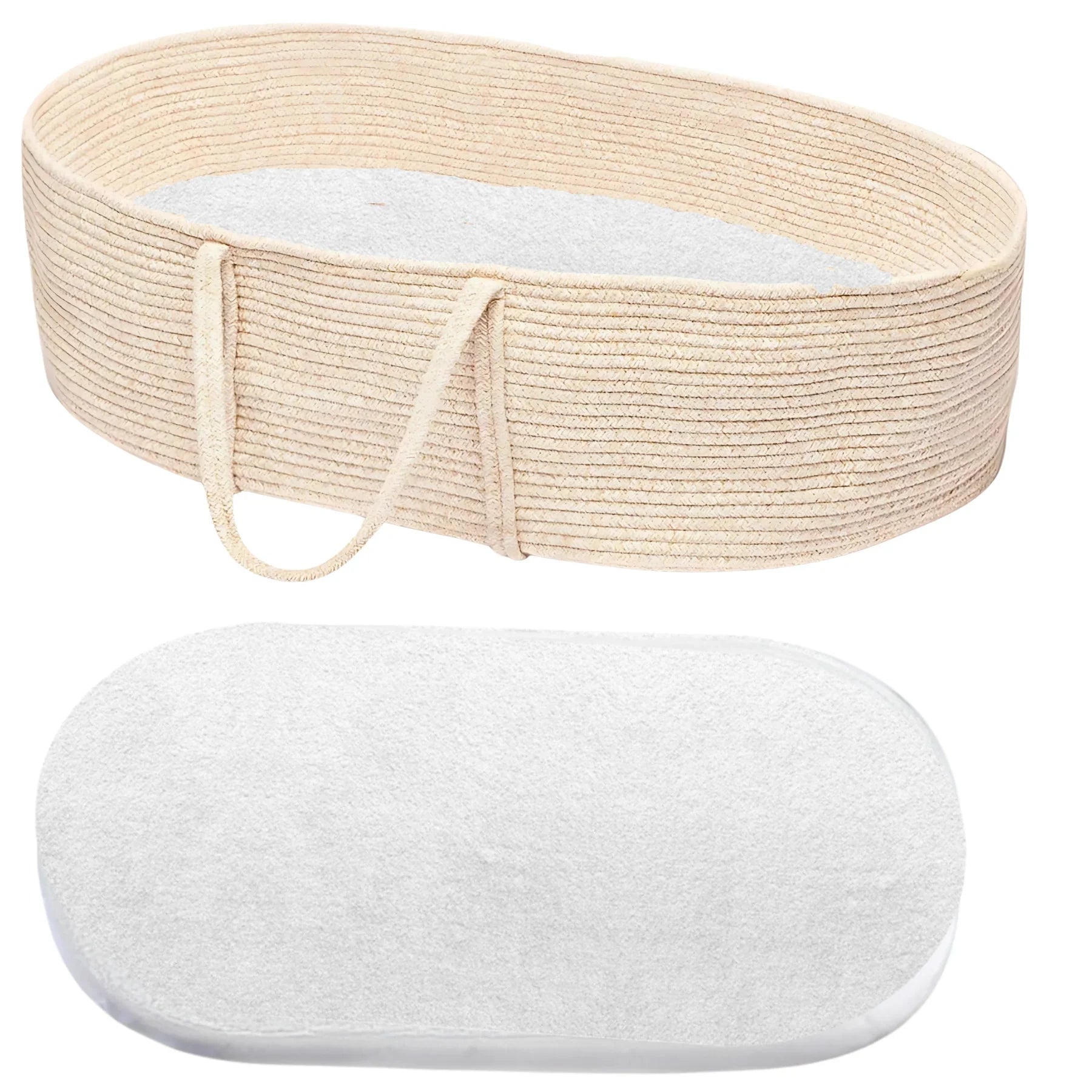 Moses Basket, Cradle, Bassinet & Crib Mattress Protector – Terry Towel, Waterproof, Breathable & Noise-Free Elasticated , Breathable Soft Cozy (75x37+15cm) - 4A's Global