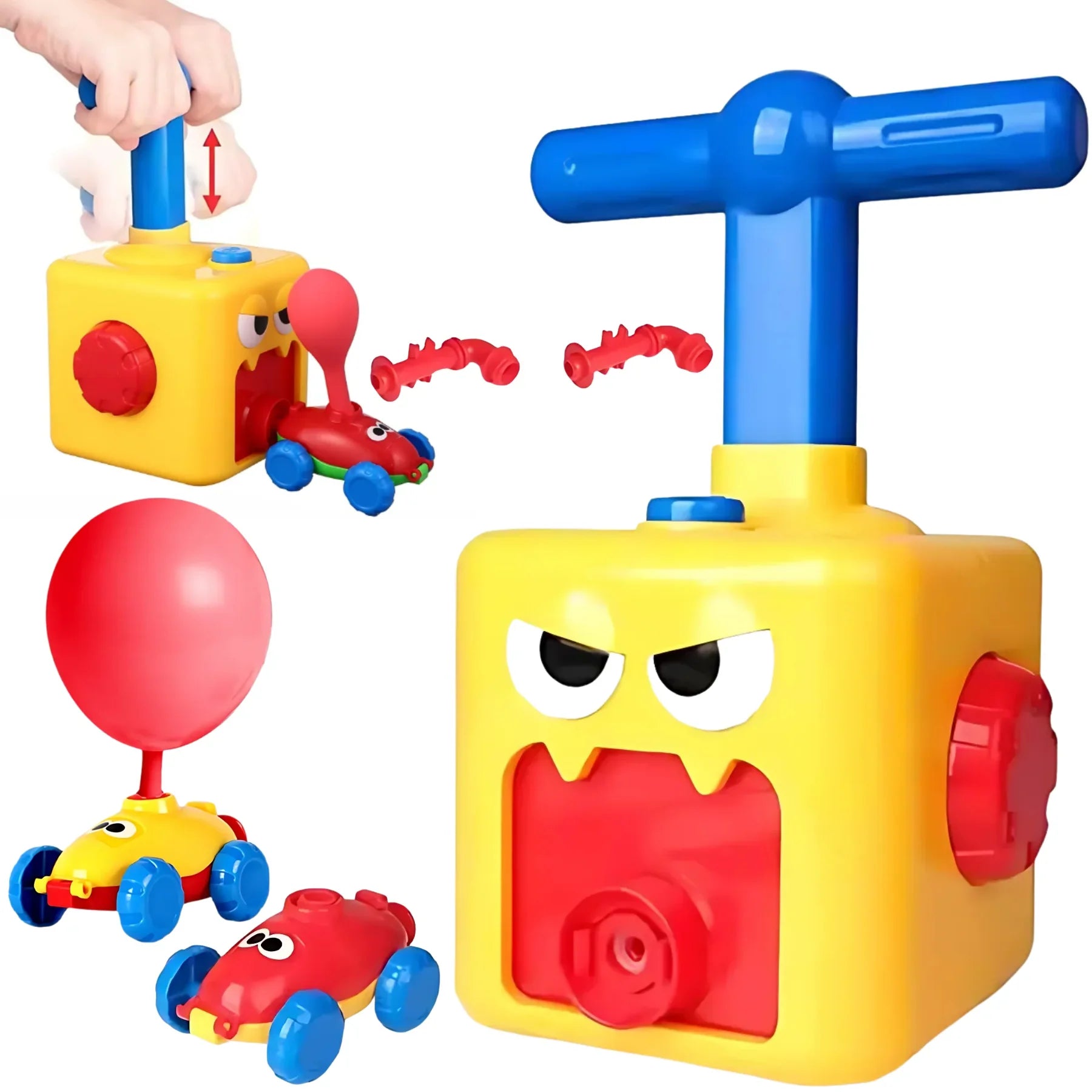 Balloon Powered Cars Toy for Kids, Balloon Launcher Air Powered Race Car - Attach balloon Inflate Press release Go - 4A's Global