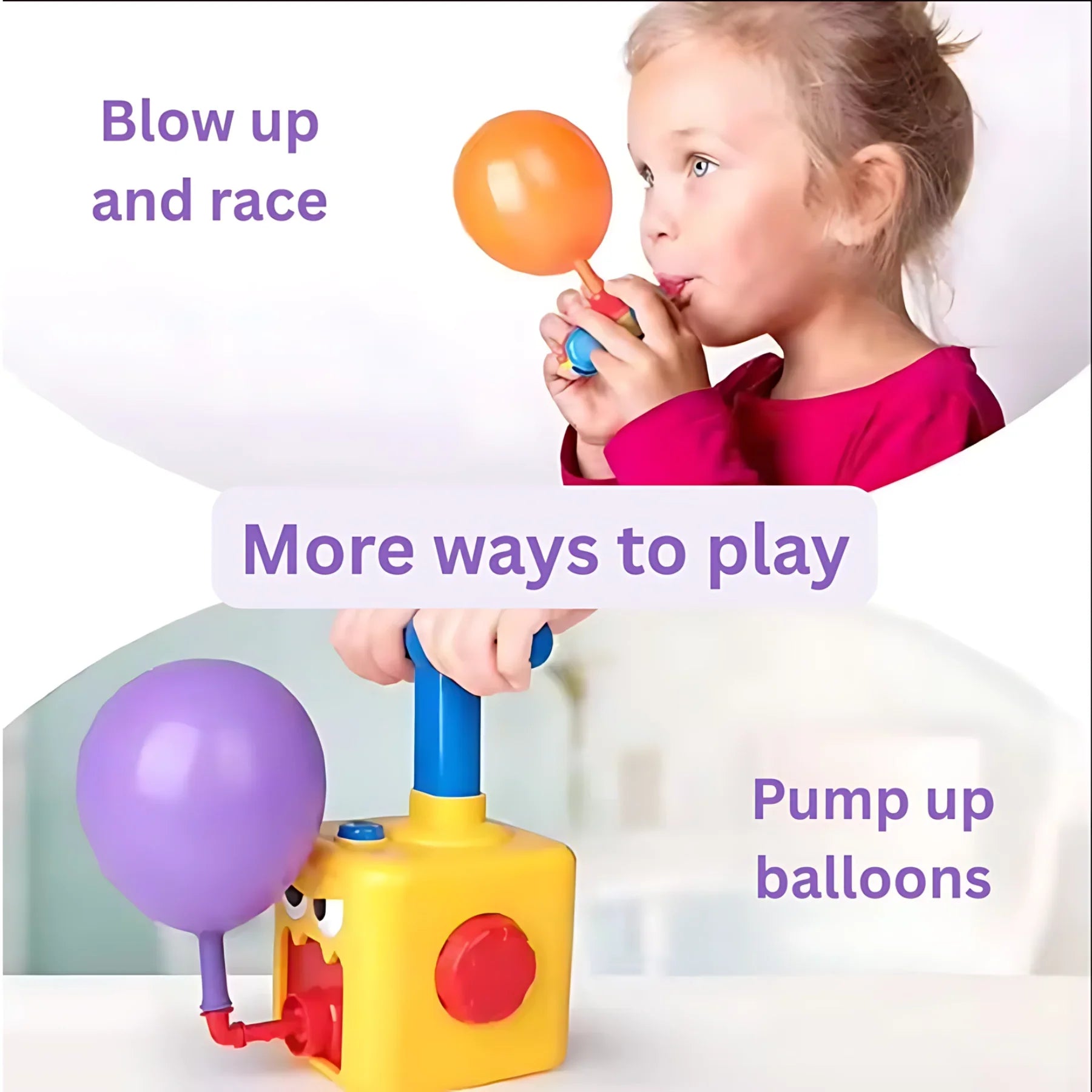 Balloon Powered Cars Toy for Kids, Balloon Launcher Air Powered Race Car - Attach balloon Inflate Press release Go - 4A's Global