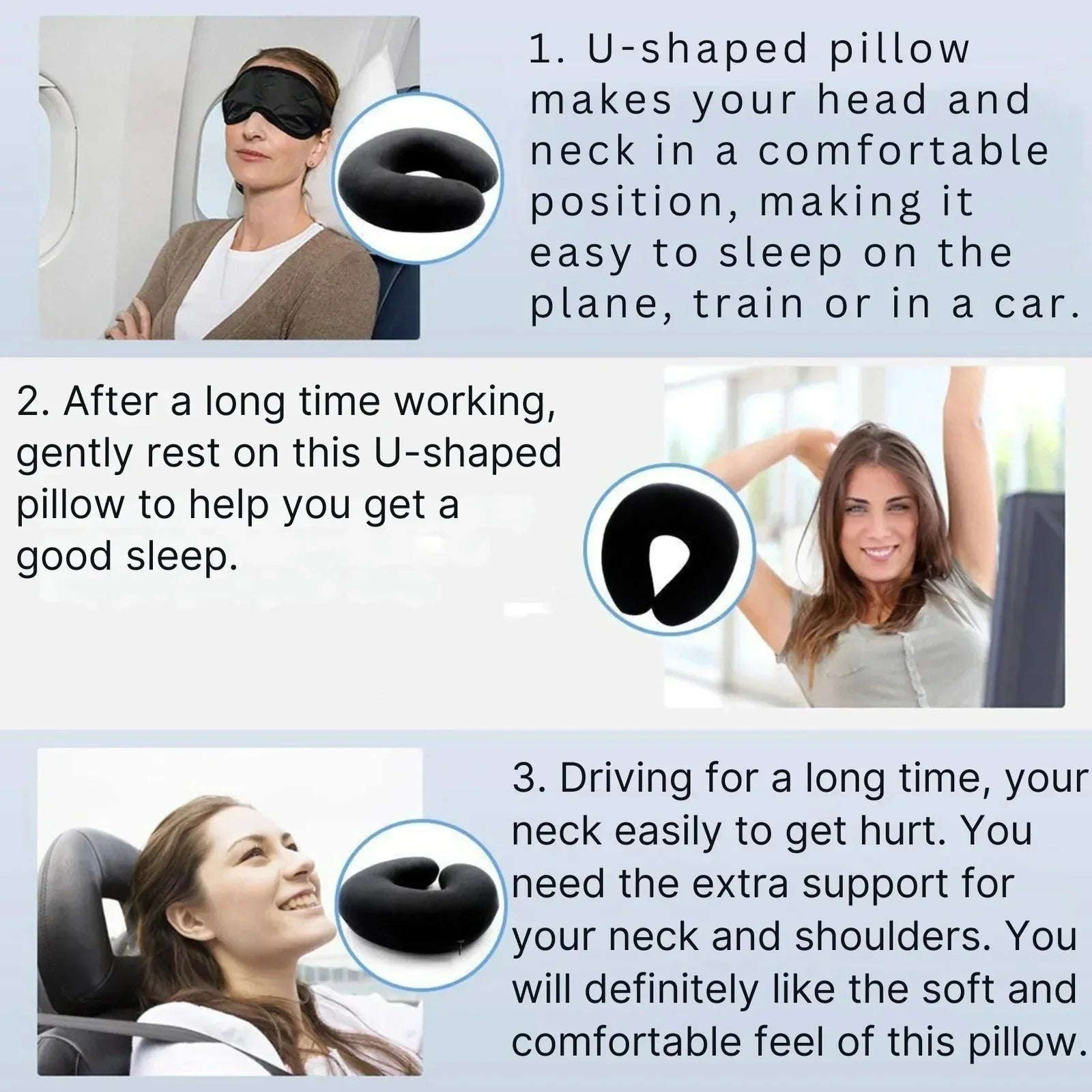 Cooling Memory Foam Travel Pillow – Lightweight & Portable - 4A's Global
