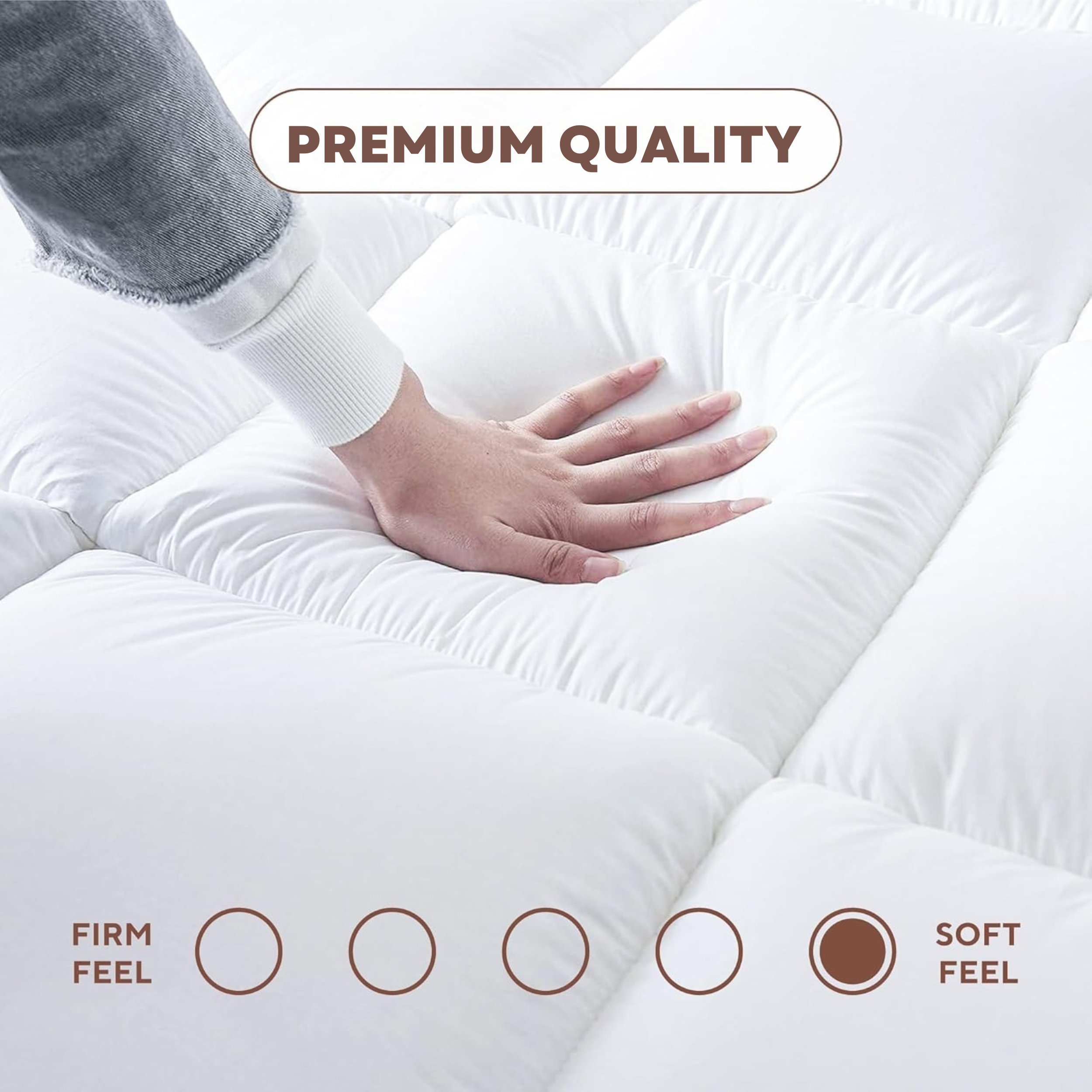 Luxury Mattress Topper – Extra Thick 11cm Deep Fill | Hypoallergenic Microfibre | Hotel-Style Comfort UK - 4A's Global