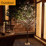 5ft, 6ft Decor Outdoor LED Christmas Tree Warm white LED lights, snowy twig design,Indoor Outdoor flexible branches for shaping and styling Battery Operated - 4A's Global