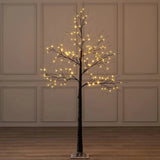 5ft, 6ft Decor Outdoor LED Christmas Tree Warm white LED lights, snowy twig design,Indoor Outdoor flexible branches for shaping and styling Battery Operated - 4A's Global