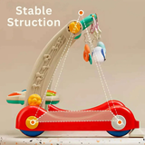 2-in-1 Sit-to-Stand Baby Walker & Play Gym | Musical Pedal Piano, Activity Toys, Play Mat & Learning Fun for Toddlers - 4A's Global