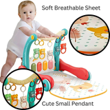 2-in-1 Sit-to-Stand Baby Walker & Play Gym | Musical Pedal Piano, Activity Toys, Play Mat & Learning Fun for Toddlers - 4A's Global