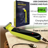 Men’s Wet & Dry Electric Shaver with USB Type-C Fast Charging – Full Body Grooming Kit - USB Rechargeable Beard Trimmer & Hair Removal Machine - 4A's Global