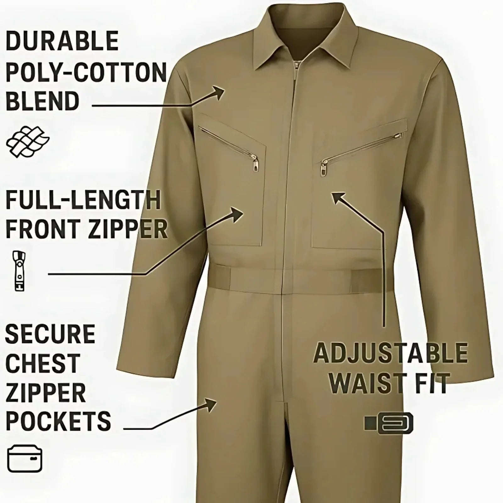 Hazmat Suit Disposable Coverall | Heavy-Duty Disposable Coverall Suit with Hood – Full Body Protective Overalls for Men & Women - 4A's Global