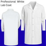 HH Unisex White Lab Coat | Salon Coat | Stylist Smock | Professional Workwear – Premium Polycotton Long Sleeve - 4A's Global