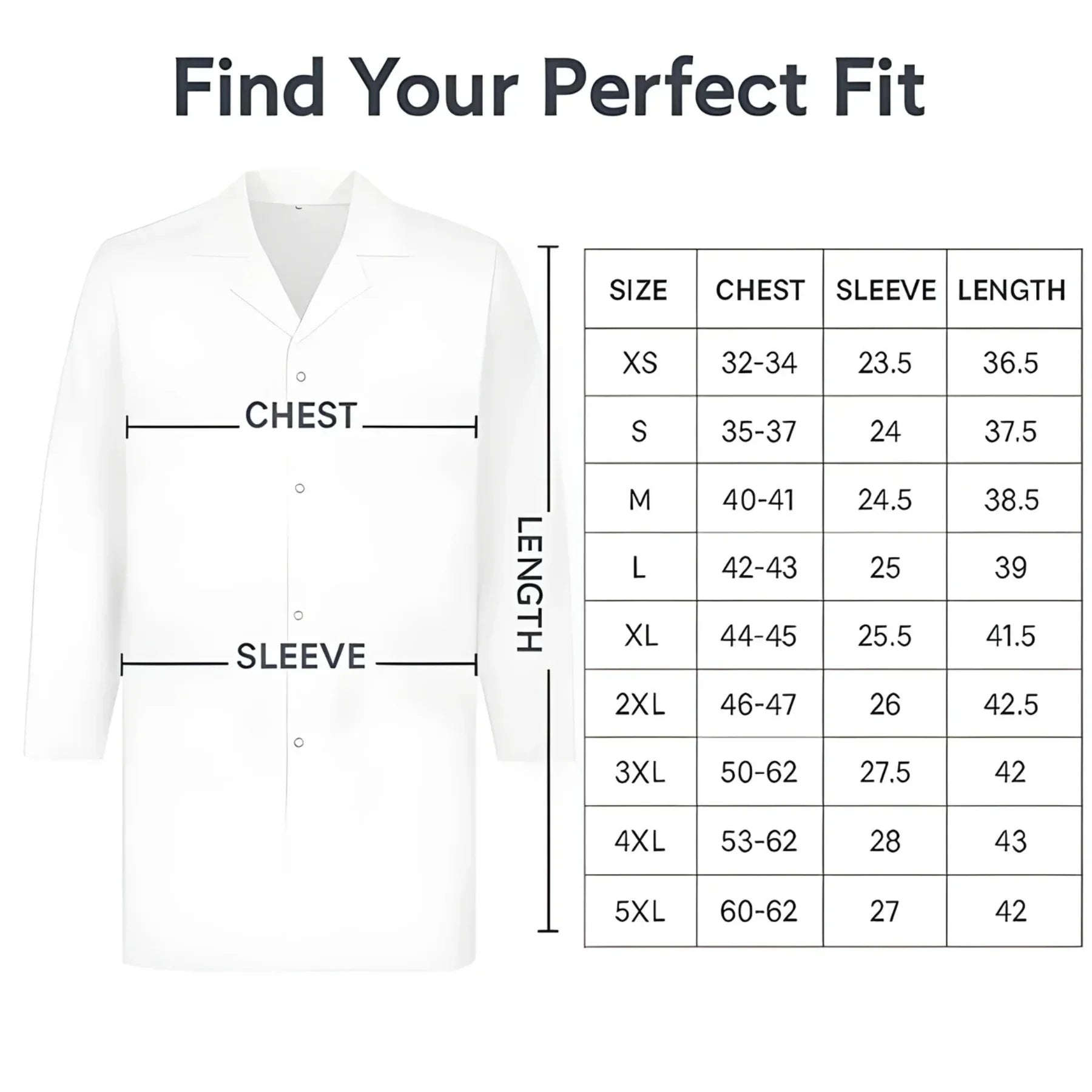 HH Unisex White Lab Coat | Salon Coat | Stylist Smock | Professional Workwear – Premium Polycotton Long Sleeve - 4A's Global
