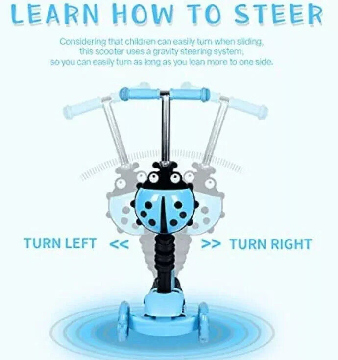 Scooter Foldable Adjustable Height Easy Turning 3 Wheel Scooter Kids Boys Girls - 4A's Global