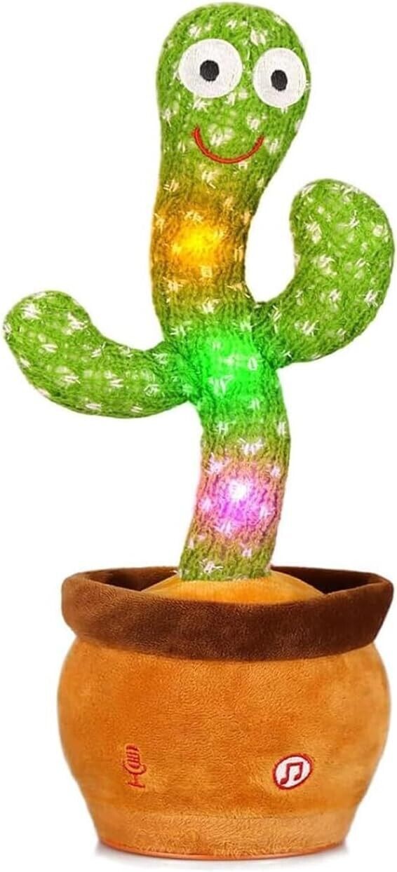 Dancing Singing Talking Repeating Cactus Toy with Flashing LED Lights – Interactive Musical Plush Toy for Kids, Boys & Girls | Voice Mimic & 120 Songs | Fun Birthday Gift - 4A's Global