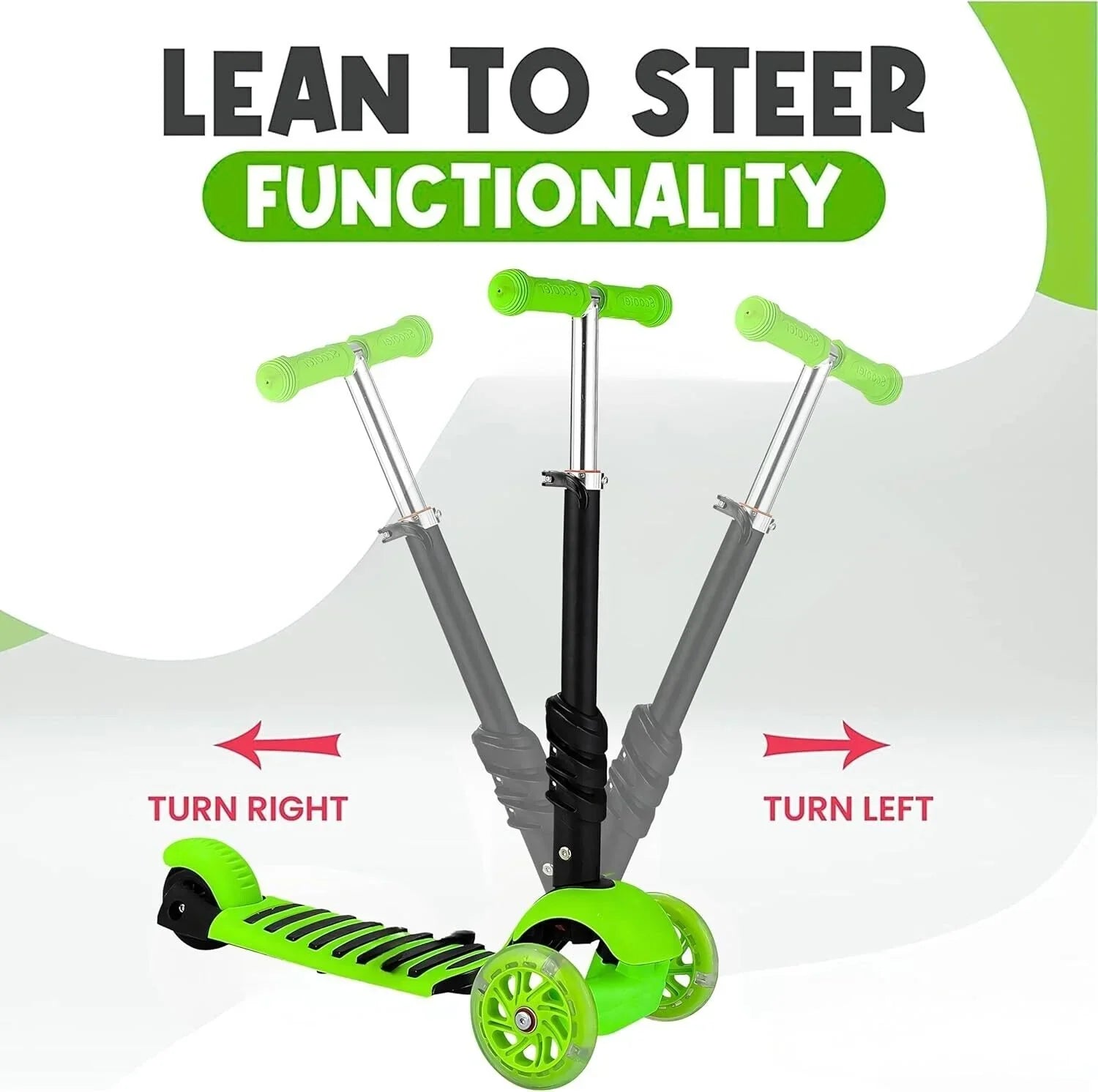 3 in 1 Scooter With Removeable Seat for Kids Ages 3-12 Adjustable Height 3 Wheel - 4A's Global